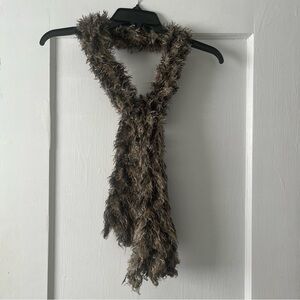 Fuzzy Brown Scarf